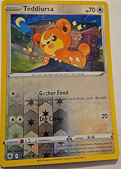 2022 Pokémon Astral Radiance #122 Teddiursa — front