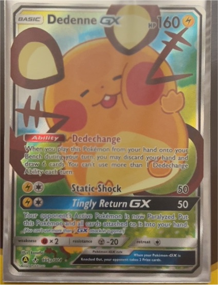 2020 Pokémon TCG Unbroken Bonds #195a/214 Dedenne GX — front