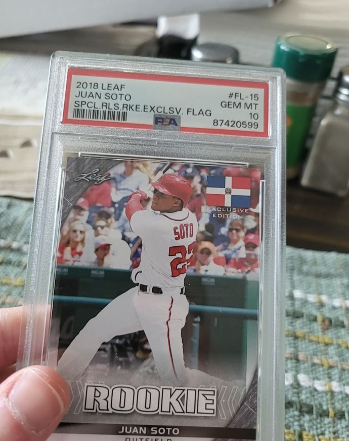 2018 Leaf #FL-15 Juan Soto Rookie Exclusive Edition Flag — front