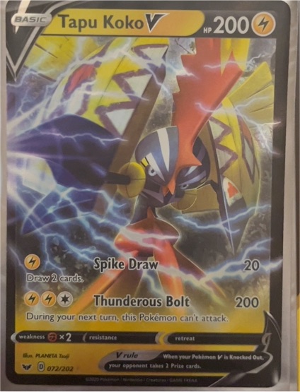 2020 Pokémon Sword & Shield #072 Tapu Koko V — front