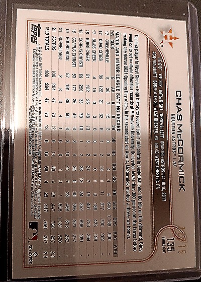 2022 Topps 1st Edition #135 Chas McCormick — back
