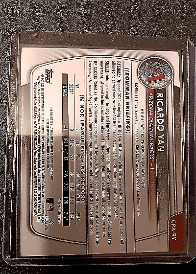 2025 Bowman Chrome #CPA-RY Ricardo Yan — back