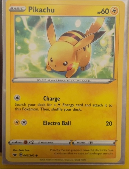 2020 Pokémon Sword & Shield #065 Pikachu — front