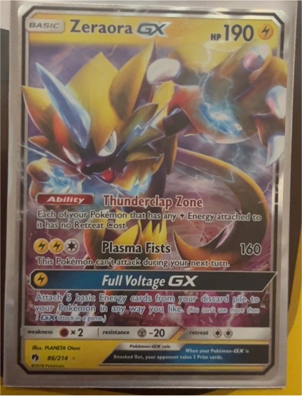 2018 Pokémon TCG Sun & Moon Lost Thunder #86 Zeraora GX — front