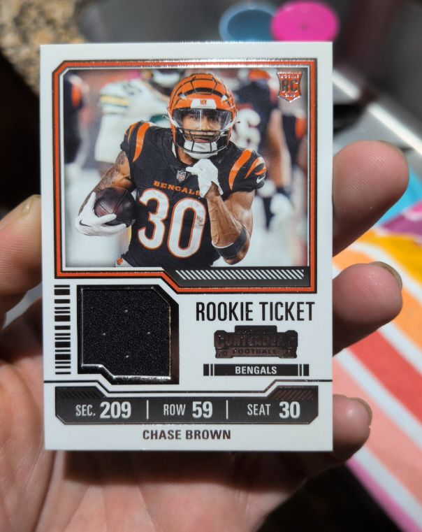 2023 Panini Contenders #TS5 Chase Brown Rookie Ticket — front