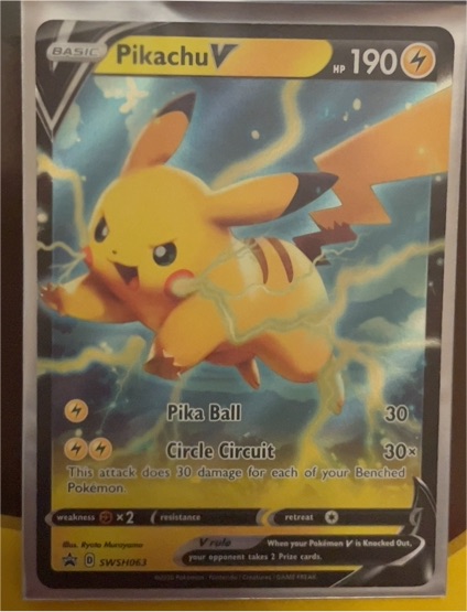 2020 Pokémon Sword & Shield Promo #SWSH063 Pikachu V — front