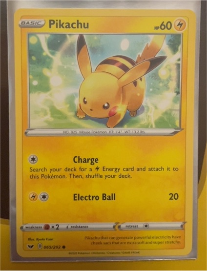 2020 Pokémon Sword & Shield #65 Pikachu — front
