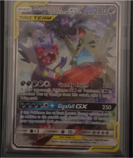 2019 Pokémon Sun & Moon #160 Mega Sableye & Tyranitar GX — front