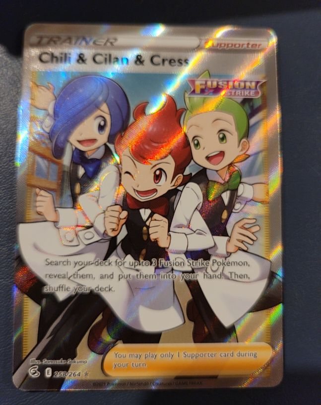 2022 Pokémon TCG Fusion Strike #258 Chili & Cilan & Cress — front