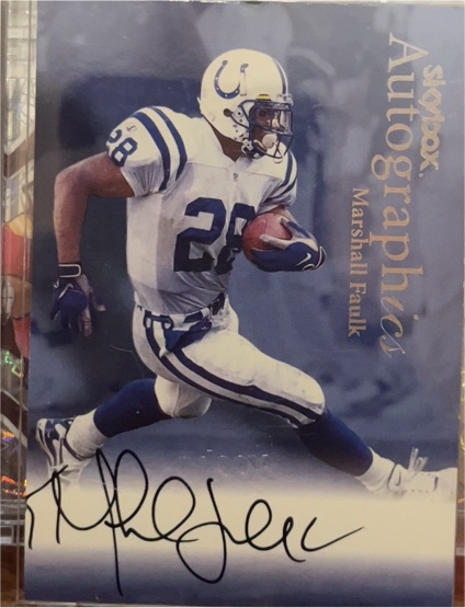 1999 SkyBox Autographics Marshall Faulk — front