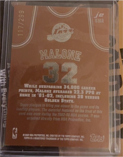 2002-03 Topps Jersey Edition #jeKMA Karl Malone — front