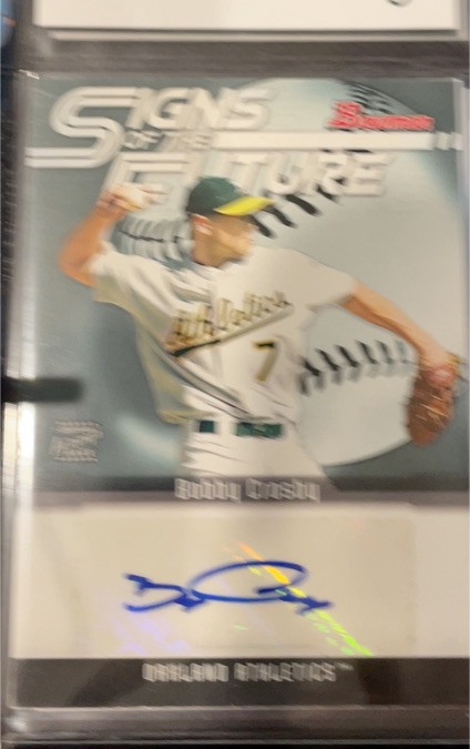 2005 Bowman #SOF-BC Bobby Crosby Signs of the Future AUTO — front