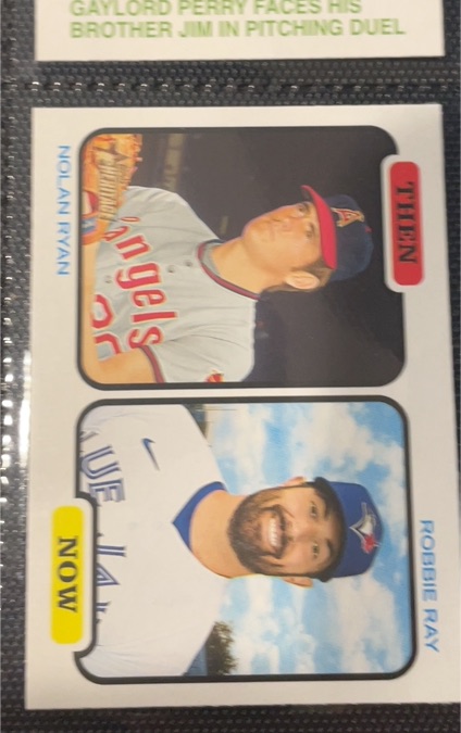 2022 Topps Heritage Then and Now #TAN-RR Nolan Ryan / Robbie Ray — front