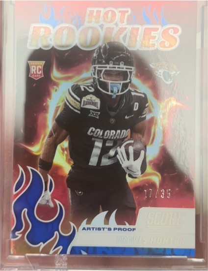 2025 Panini Score #2 Travis Hunter RC Hot Rookies Artist's Proof — front