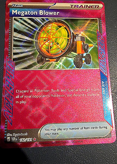 2024 Pokémon SV08: Surging Sparks #182 Megaton Blower — front