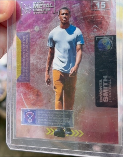 2021 Skybox Metal Universe Champions #15 DeVonta Smith — front