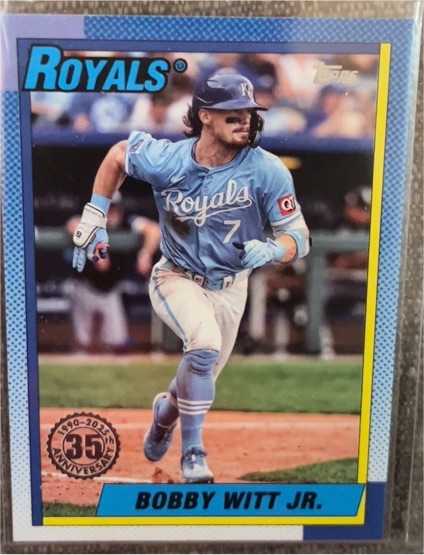 2025 Topps Series 1 #T90-23 Bobby Witt Jr. 1990 Topps Baseball 35th Anniversary — front