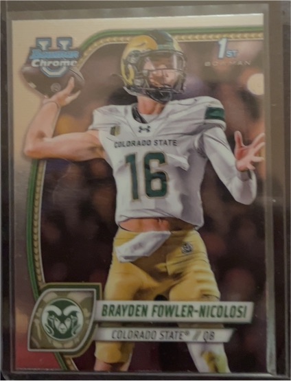 2024 Bowman University Chrome #24 Brayden Fowler-Nicolosi — front