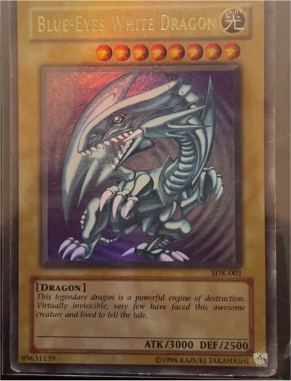 1996 Yu-Gi-Oh! #SDK-001 Blue-Eyes White Dragon — front