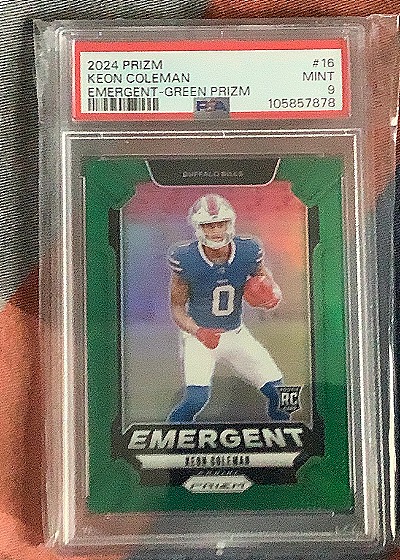 2024 Panini Prizm #16 Keon Coleman Emergent-Green Prizm — front