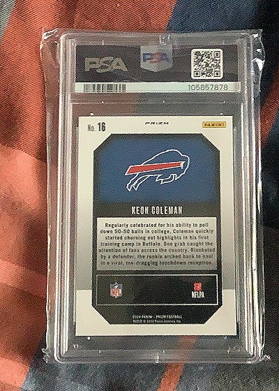 2024 Panini Prizm #16 Keon Coleman Emergent-Green Prizm — back