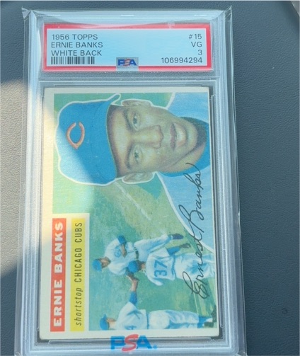 1956 Topps #15 Ernie Banks — front