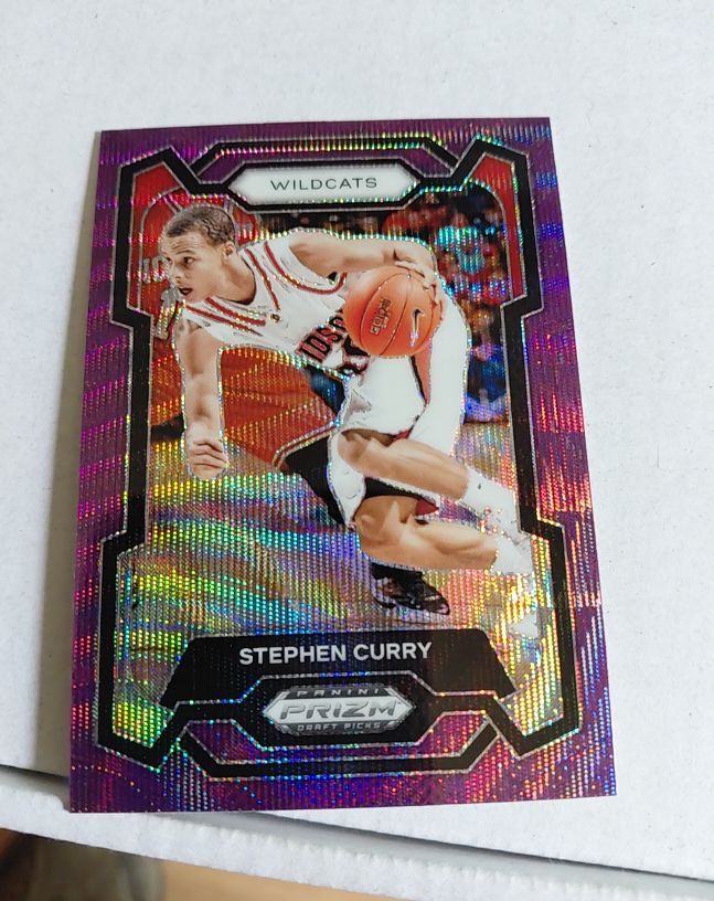 2024 Panini Prizm Draft Picks #77 Stephen Curry Purple Wave — front