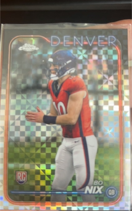 2024 Topps Chrome #206 Bo Nix Rookie — front