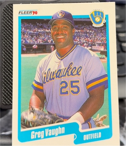 1990 Fleer #339 Greg Vaughn — front