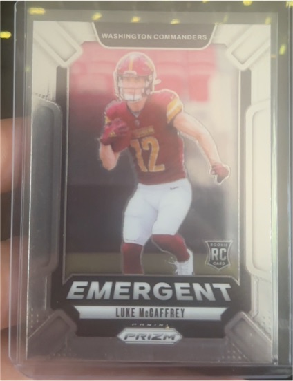 2024 Panini Prizm #14 Luke McCaffrey Emergent Rookie Card — front