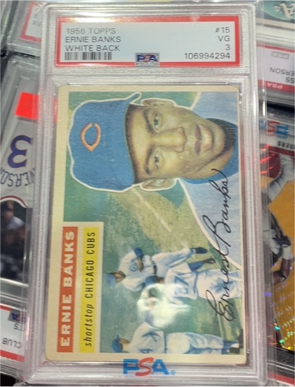 1956 Topps #15 Ernie Banks — front