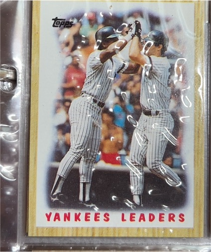 1987 Topps #406 Yankees Leaders Rickey Henderson Don Mattingly — front