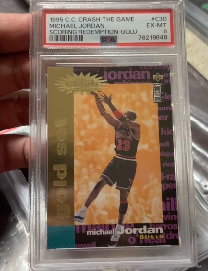 1995 Collector's Choice Crash The Game #C30 Michael Jordan Scoring Redemption-Gold — front