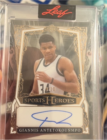 2025 Leaf Sports Heroes Giannis Antetokounmpo Autograph — front