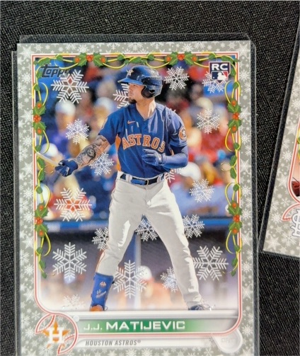 2022 Topps Holiday #HW136 J.J. Matijevic Rookie Card — front