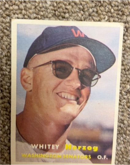 1957 Topps #29 Whitey Herzog — front