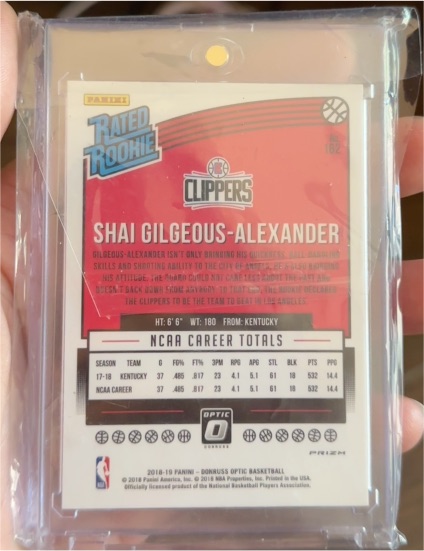 2018-19 Panini Donruss Optic #162 Shai Gilgeous-Alexander — front