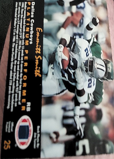 1991 Pro Set Platinum #25 Emmitt Smith — back