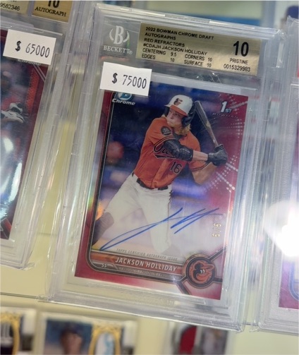 2022 Bowman Chrome Draft Red Refractor Autographs #CDA-JH Jackson Holliday — front
