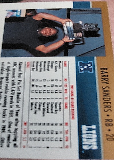 1990 Pro Set #1 Barry Sanders — back