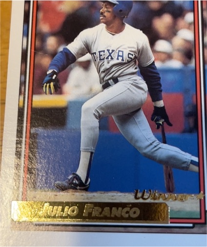 1992 Topps Baseball All Star #398 Julio Franco — front