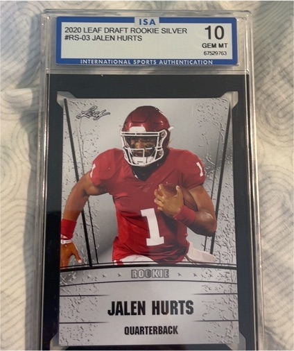 2020 Leaf Draft Rookie Silver #RS-03 Jalen Hurts — front