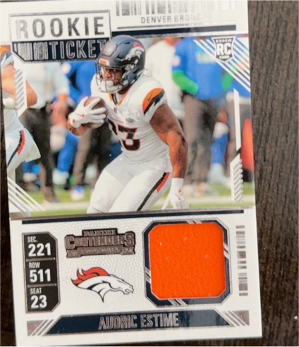 2024 Panini Contenders Rookie Ticket Patch #RTS-AEE Audric Estime — front