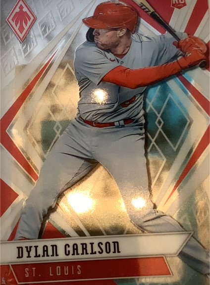 2021 Panini Mosaic Baseball Reactive Red Mosaic Dylan Carlson — front