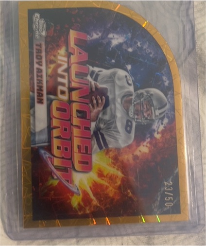 2024 Topps Chrome Cosmic Football #LIO-21 Troy Aikman Launched Into Orbit — front