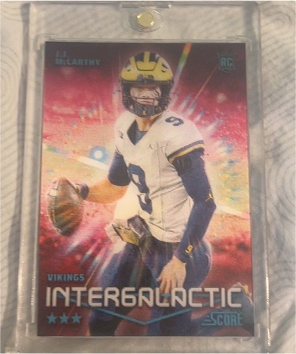 2024 Panini Score #5 J.J. McCarthy Intergalactic — front