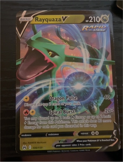 2021 Pokémon Crown Zenith #100 Rayquaza V — front