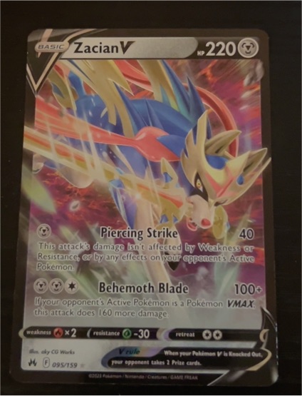 2023 Pokémon Crown Zenith #095 Zacian V — front