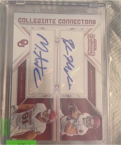 2018 Panini Contenders Collegiate Connections #CC Mark Andrews/Dakota Prukop — front