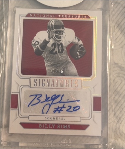 2018 Panini National Treasures Signatures #11 Billy Sims — front